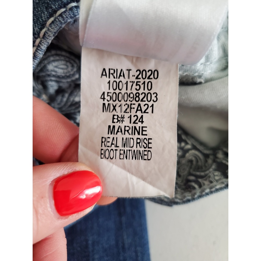 Ariat Womens Marine Mid Rise Boot Entwined‎ Jeans 31 Long Tall Embroidered - Picture 5 of 11